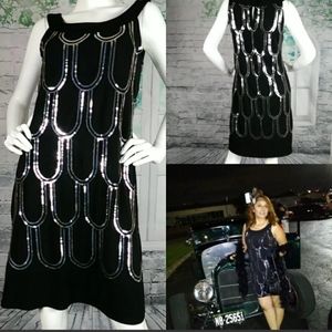 Scarlett Black/Silver Sequin Cocktail Dress Sz 8